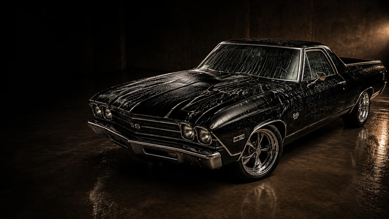 Illustrative classic car view: exterior wash